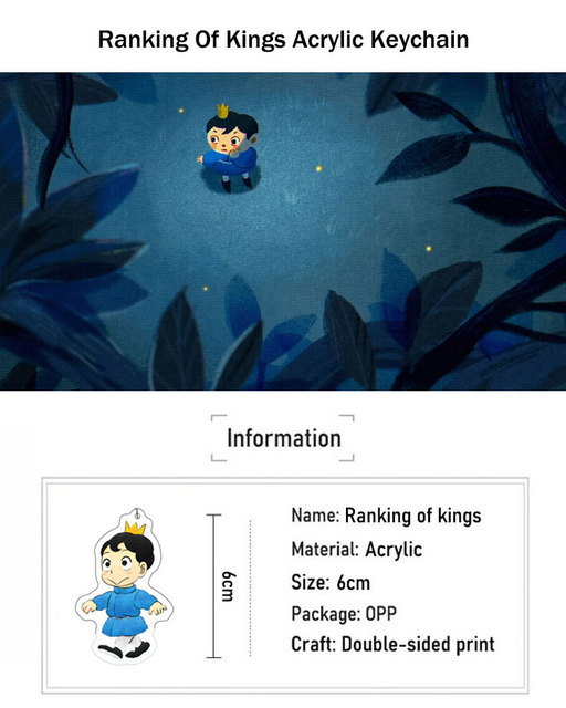 Brelok akrylowy z postacią Króla Ousama - Anime brelok Bojji Kage z serii Ranking Królów do cosplayu i jako prezent - klucz łańcuszek na akcesoria - Wianko - 1