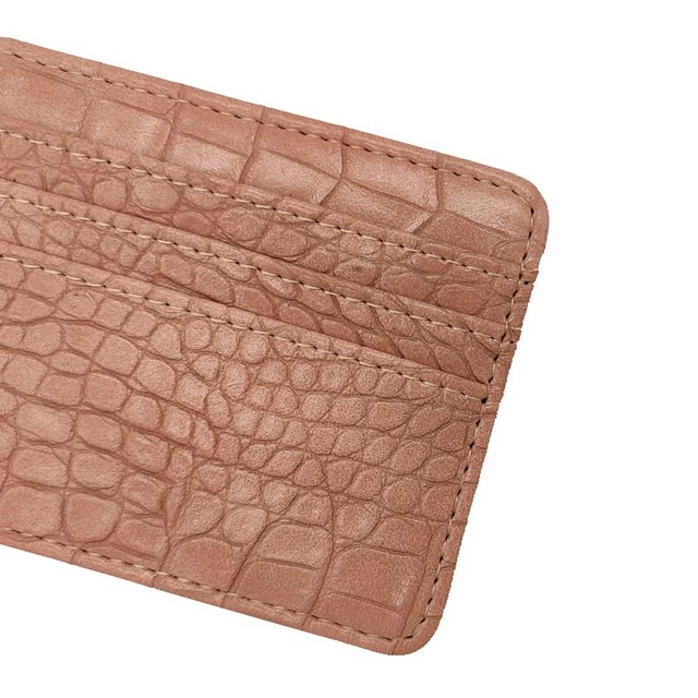 Etui na karty kredytowe wzór krokodyla z kamieniem - moda proste dla mężczyzn i kobiet - Wianko - 7