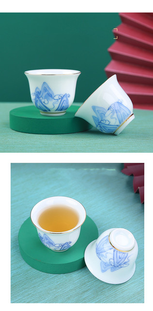 Zestaw 10 sztuk wyszukanych ceramicznych naczyń: ręcznie wykonane czajniki, kubki na herbatę, filtry; porcelanowy czajniczek chiński- do herbaty, gospodarstwa domowego, teaware, drinkware - Wianko - 13