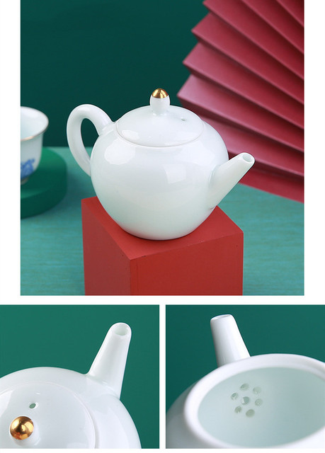 Zestaw 10 sztuk wyszukanych ceramicznych naczyń: ręcznie wykonane czajniki, kubki na herbatę, filtry; porcelanowy czajniczek chiński- do herbaty, gospodarstwa domowego, teaware, drinkware - Wianko - 10