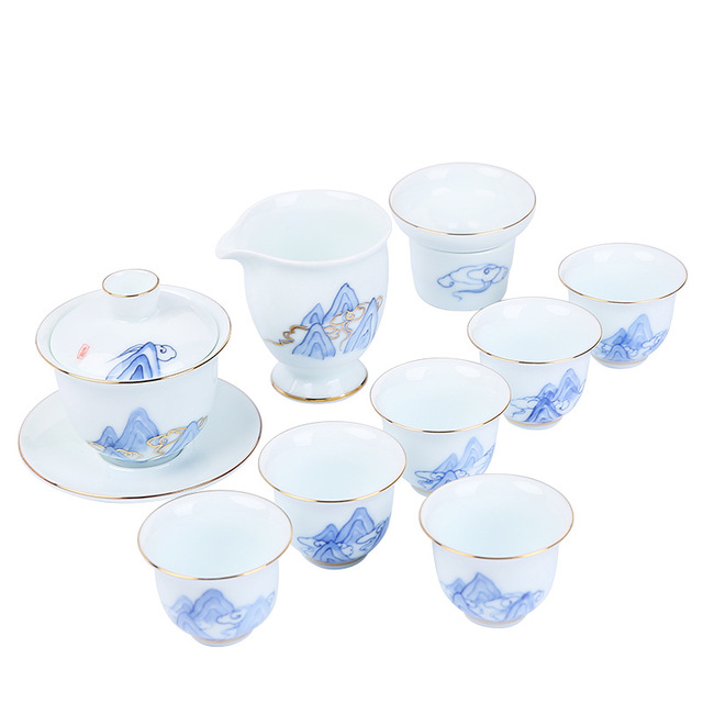 Zestaw 10 sztuk wyszukanych ceramicznych naczyń: ręcznie wykonane czajniki, kubki na herbatę, filtry; porcelanowy czajniczek chiński- do herbaty, gospodarstwa domowego, teaware, drinkware - Wianko - 15