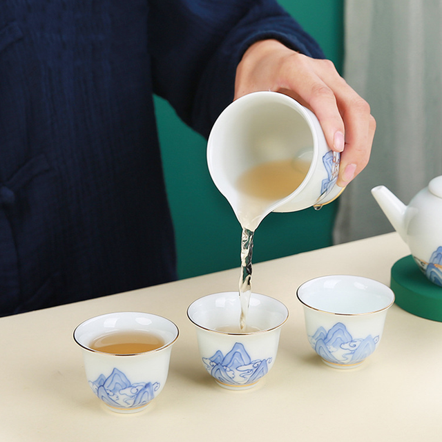Zestaw 10 sztuk wyszukanych ceramicznych naczyń: ręcznie wykonane czajniki, kubki na herbatę, filtry; porcelanowy czajniczek chiński- do herbaty, gospodarstwa domowego, teaware, drinkware - Wianko - 5