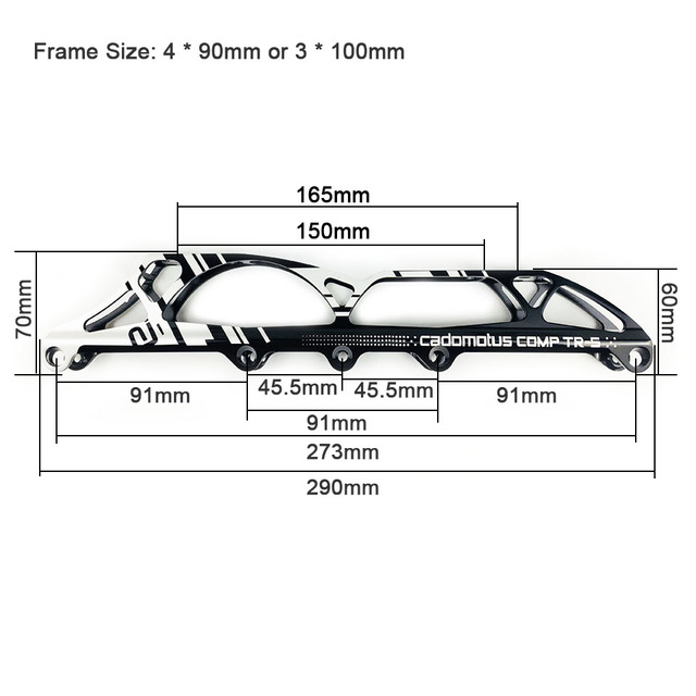 Wrotki Frame Comp TR-S - łyżworolki DJ73, 3*100 i 4*90mm/3*110 i 4*100mm/3*125 i 4*110mm, 165-195mm - Wianko - 2
