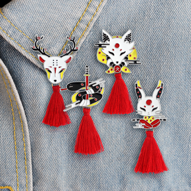 Broszka stylowa Sika deer White Rabbit z czerwonymi frędzlami osobowości dla wszystkich - Wianko - 14