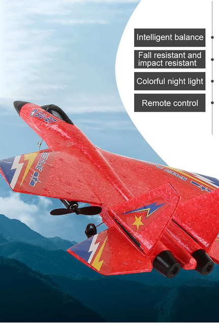 Zdalnie sterowany samolot zderzeniowy Fighter Hobby 2.4GHz z pilotem, szybowcem zabawkowym, samochodem sterowanym przez inteligentny Gyro Kid dla dzieci - Wianko - 2