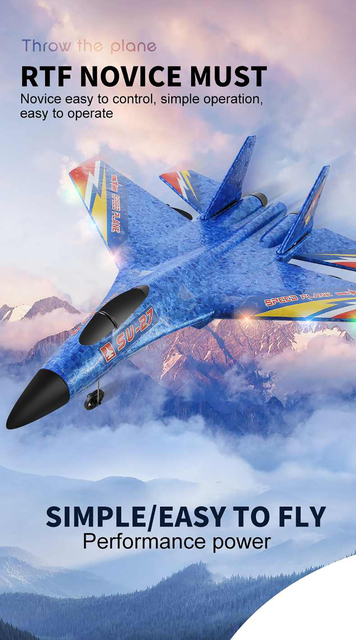 Zdalnie sterowany samolot zderzeniowy Fighter Hobby 2.4GHz z pilotem, szybowcem zabawkowym, samochodem sterowanym przez inteligentny Gyro Kid dla dzieci - Wianko - 1