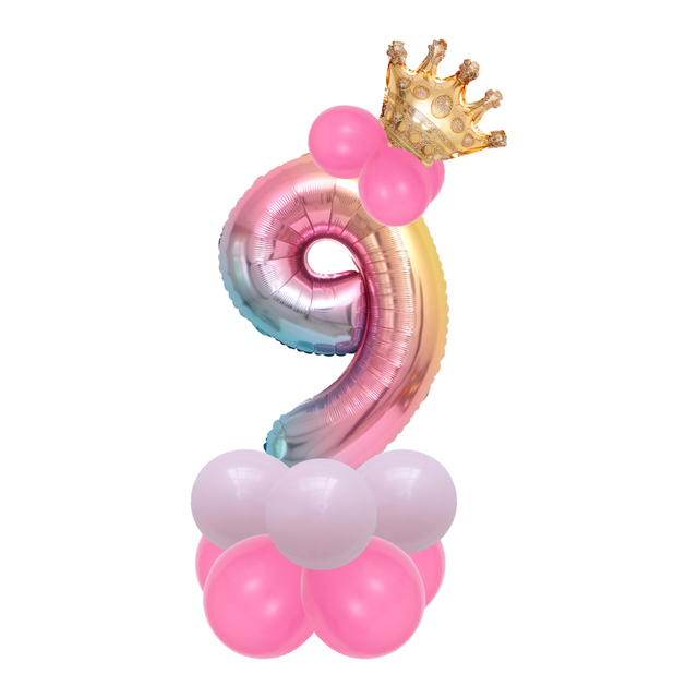 Zestaw 14 sztuk balonów foliowych w kształcie cyfry 1st, 30'' Rainbow, dekoracje na urodziny i imprezy dziecięce z motywem jednorożca i bociankowej globos - Wianko - 11