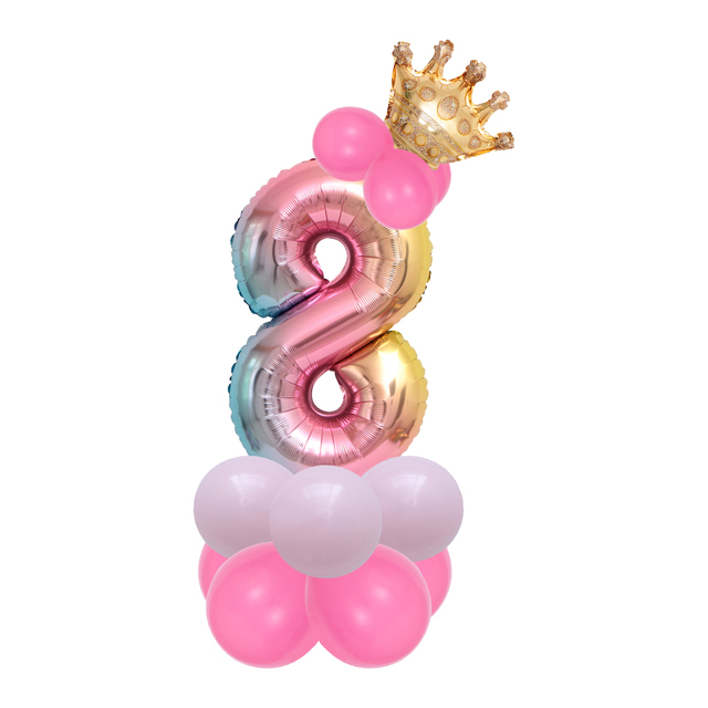 Zestaw 14 sztuk balonów foliowych w kształcie cyfry 1st, 30'' Rainbow, dekoracje na urodziny i imprezy dziecięce z motywem jednorożca i bociankowej globos - Wianko - 10