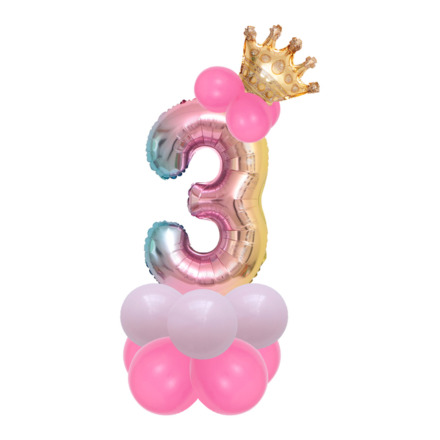 Zestaw 14 sztuk balonów foliowych w kształcie cyfry 1st, 30'' Rainbow, dekoracje na urodziny i imprezy dziecięce z motywem jednorożca i bociankowej globos - Wianko - 5