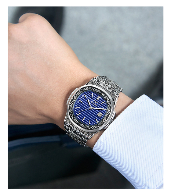 Zegarek męski ONOLA Retro Top - Luksusowy zegarek kwarcowy, wodoodporny, złoty z kalendarzem - Wianko - 10