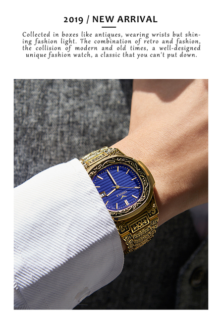 Zegarek męski ONOLA Retro Top - Luksusowy zegarek kwarcowy, wodoodporny, złoty z kalendarzem - Wianko - 2