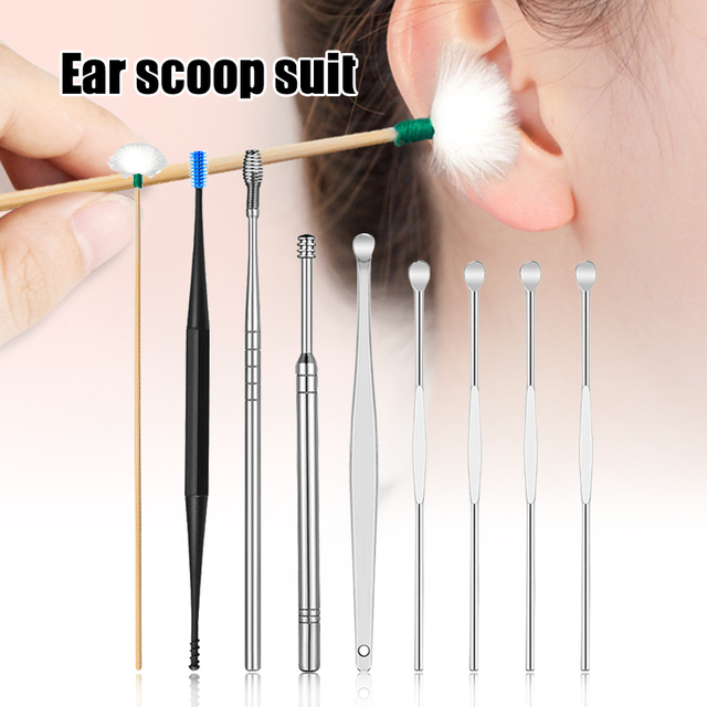 Zestaw do czyszczenia uszu ze stali nierdzewnej Earpick - łyżka Spiral Ear Clean - urządzenie i patyczki do usuwania wosku - Wianko - 3
