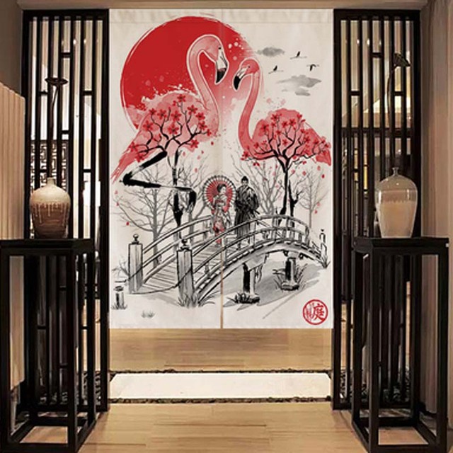 Zasłona japońskiego stylu samuraja - dekoracja na drzwi, okno, ścianę - Wianko - 9