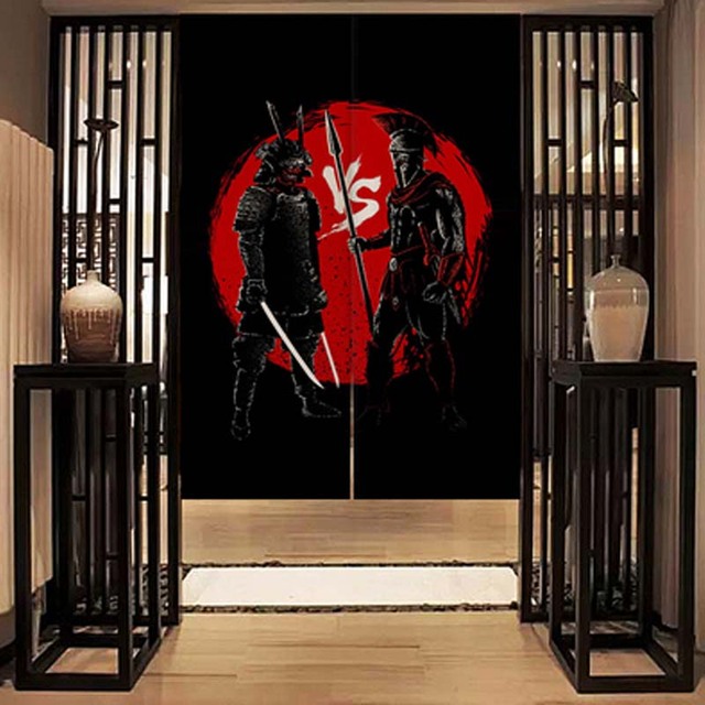 Zasłona japońskiego stylu samuraja - dekoracja na drzwi, okno, ścianę - Wianko - 7