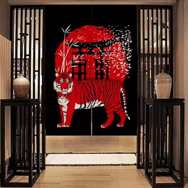 Zasłona japońskiego stylu samuraja - dekoracja na drzwi, okno, ścianę - Wianko - 13