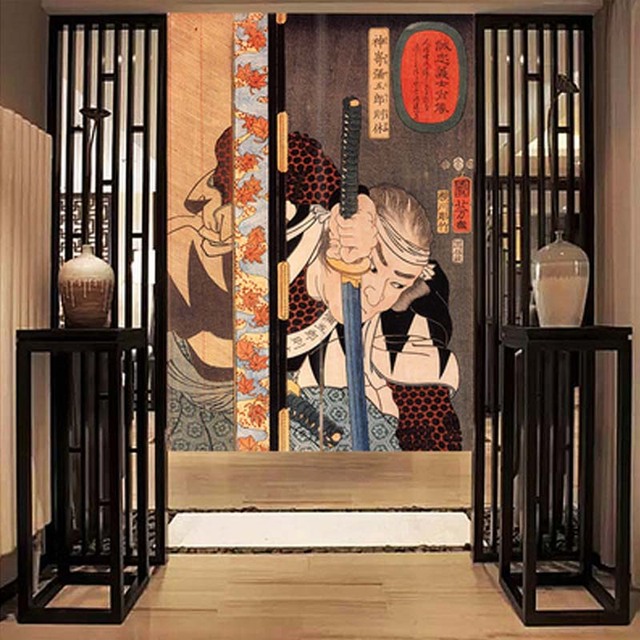 Zasłona japońskiego stylu samuraja - dekoracja na drzwi, okno, ścianę - Wianko - 6