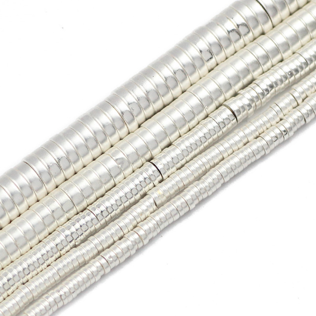 Naturalne kamienie hematytu Silvers w kolorze matowym białym - płaskie, 3/4/6/8mm - koraliki spacerowe do tworzenia biżuterii DIY - Wianko - 1