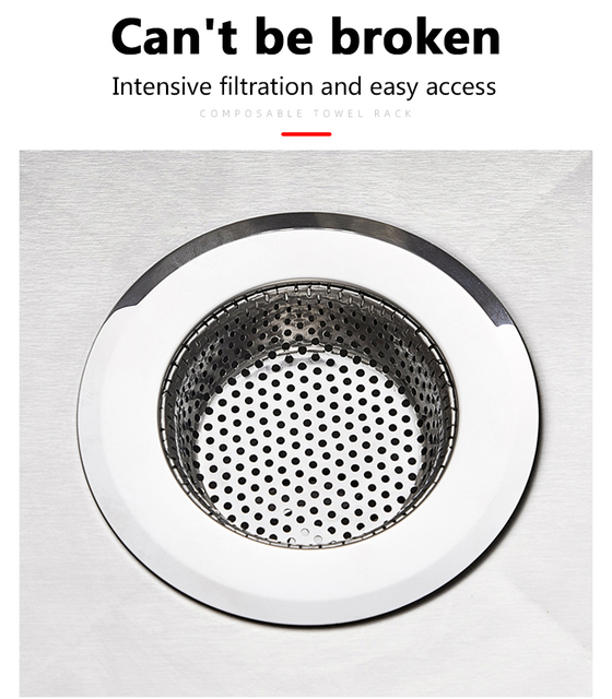 Zlew ze stali nierdzewnej z filtrującym sitkiem do kanalizacji - wyposażenie kuchenne i łazienkowe - Wianko - 50
