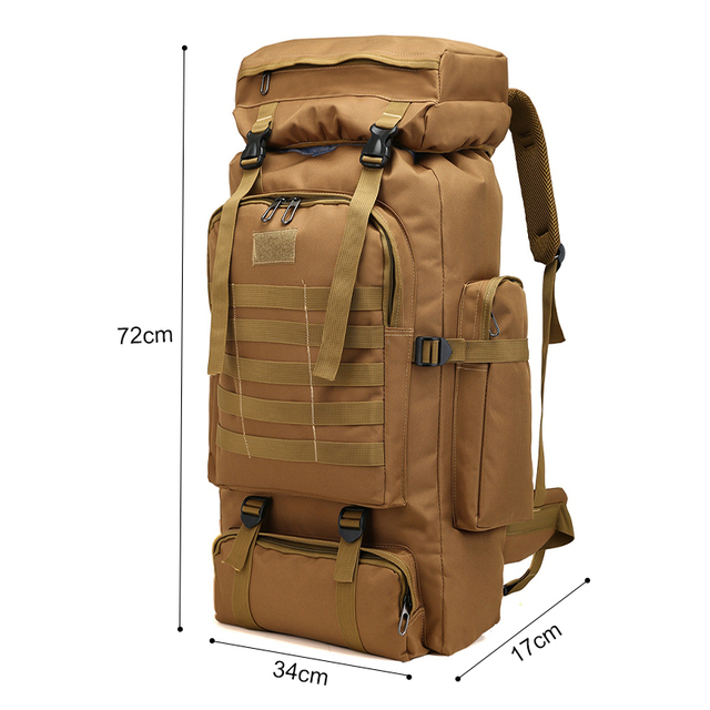 Sportowy plecak o pojemności 80L Unisex Outdoor, wykonany z wodoodpornej tkaniny Oxford, na kemping, podróże i alpinizm - Wianko - 4