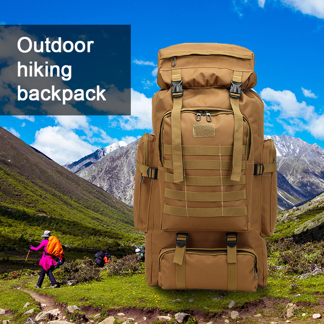 Sportowy plecak o pojemności 80L Unisex Outdoor, wykonany z wodoodpornej tkaniny Oxford, na kemping, podróże i alpinizm - Wianko - 1