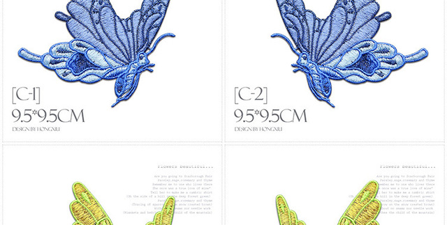 Koronka z motylkami haftowana naszywka na ubrania - aplikacja tkanina dekoracyjna - Wianko - 16