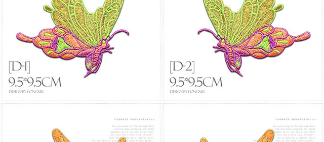 Koronka z motylkami haftowana naszywka na ubrania - aplikacja tkanina dekoracyjna - Wianko - 17