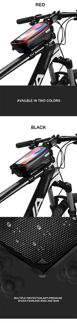 Torba wodoodporna na telefon rowerowy z ekranem dotykowym - uchwyt na przednią rurkę ramy - akcesoria MTB - Wianko - 4