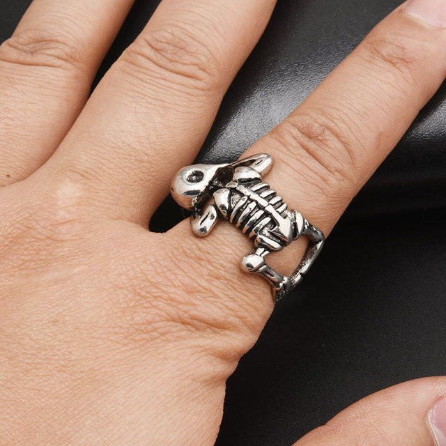 Pierścień otwierający w kształcie szkieletu z motywem punk retro - modny dodatek do stroju Hip Hop oraz idealny prezent na Halloween - Wianko - 4