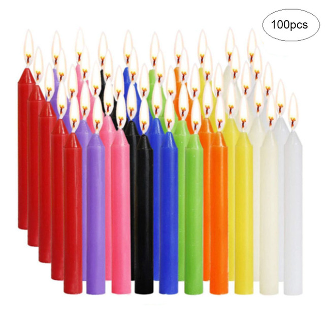100 kolorowych świece Casting Chimes do rytuałów zaklęć Wax Play Vigil - bezpieczne płomienie - Wianko - 1