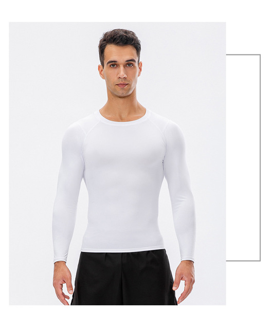 Męska koszulka kompresyjna do biegania z długim rękawem - Fitness rashguard, siłownia, piłka nożna - Wianko - 21