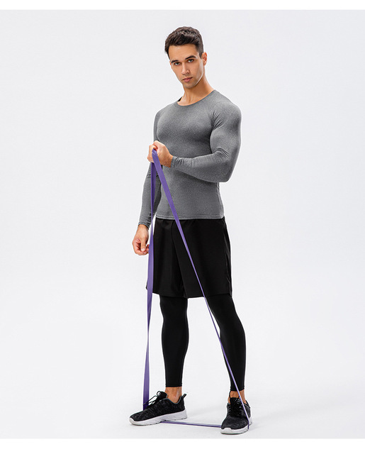 Męska koszulka kompresyjna do biegania z długim rękawem - Fitness rashguard, siłownia, piłka nożna - Wianko - 20