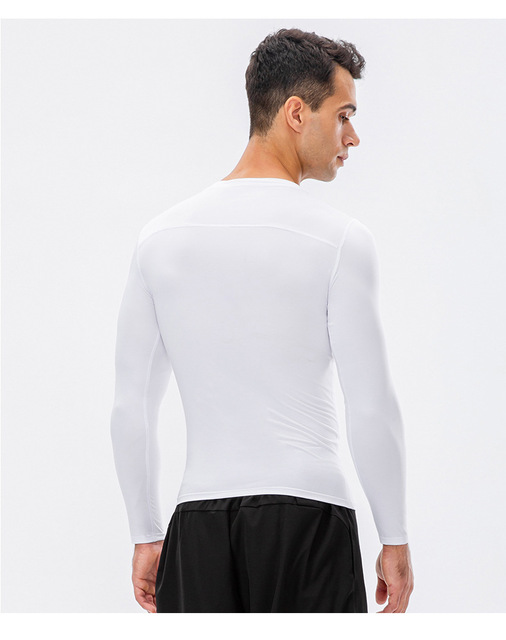 Męska koszulka kompresyjna do biegania z długim rękawem - Fitness rashguard, siłownia, piłka nożna - Wianko - 22