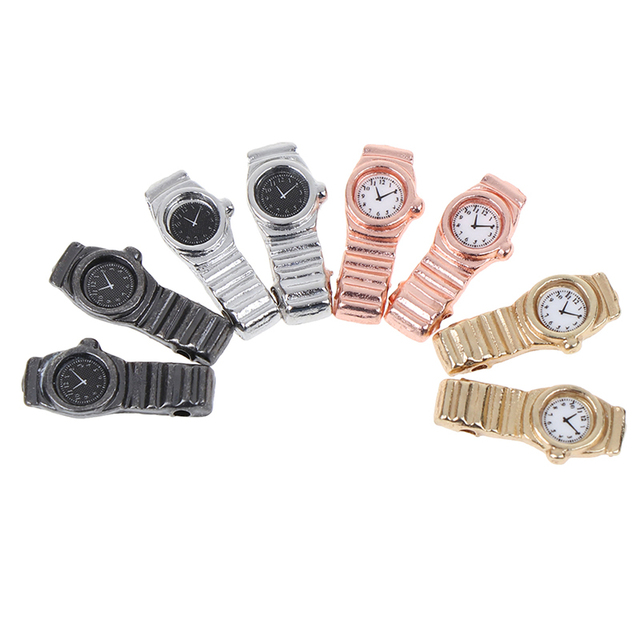 Metalowy zegarek w skali 1:12 do miniaturowego domku dla lalek - akcesorium meblowe w wielu kolorach - Wianko - 6