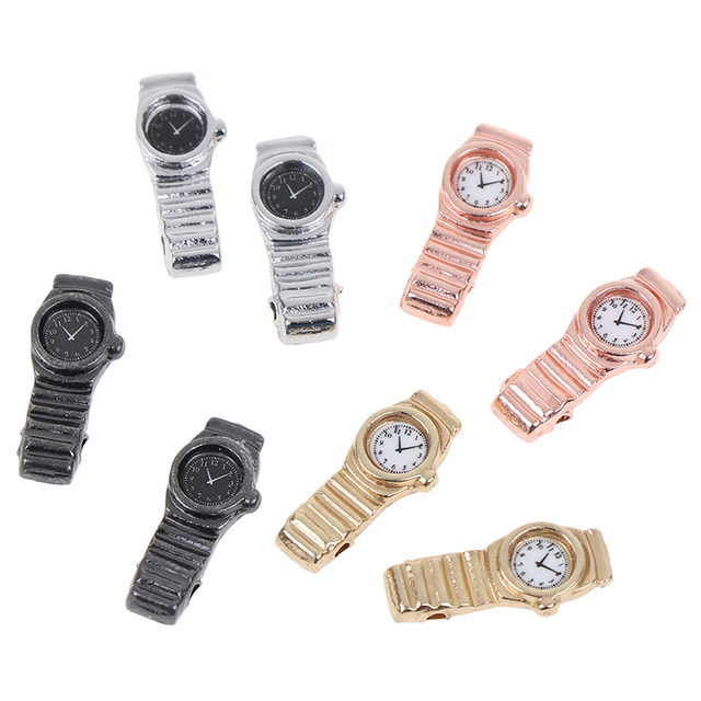 Metalowy zegarek w skali 1:12 do miniaturowego domku dla lalek - akcesorium meblowe w wielu kolorach - Wianko - 7