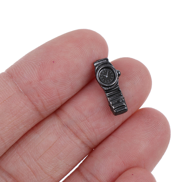 Metalowy zegarek w skali 1:12 do miniaturowego domku dla lalek - akcesorium meblowe w wielu kolorach - Wianko - 3