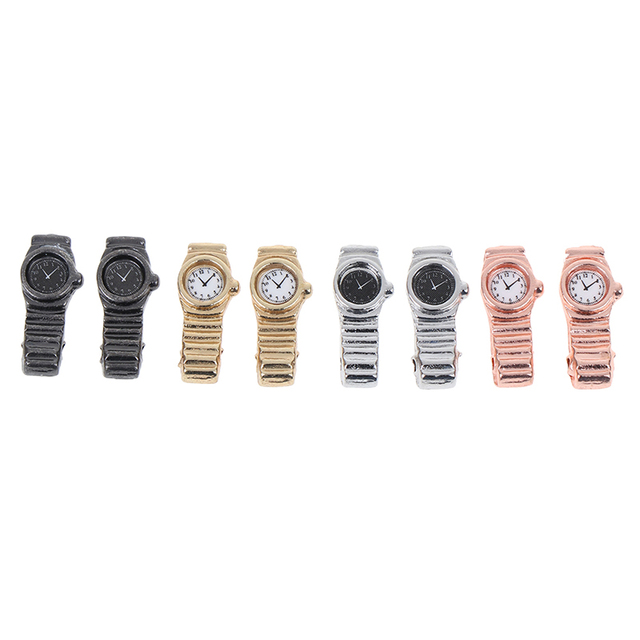 Metalowy zegarek w skali 1:12 do miniaturowego domku dla lalek - akcesorium meblowe w wielu kolorach - Wianko - 4