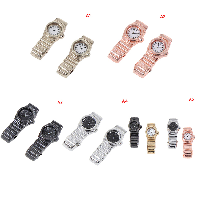 Metalowy zegarek w skali 1:12 do miniaturowego domku dla lalek - akcesorium meblowe w wielu kolorach - Wianko - 16