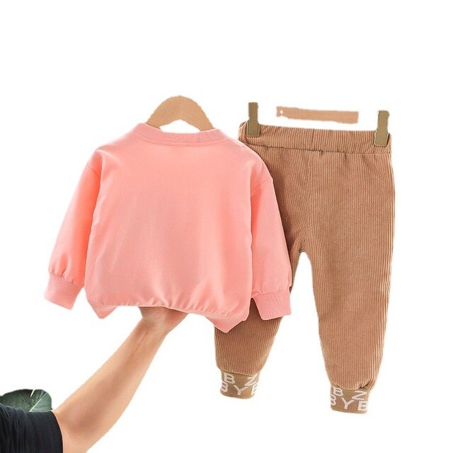Zestaw ubrań dla dziewczynek 1-5 lat: bluzka i spodnie jesienne z motywem niedźwiedzia, idealny prezent urodzinowy dla dzieci - Wianko - 7