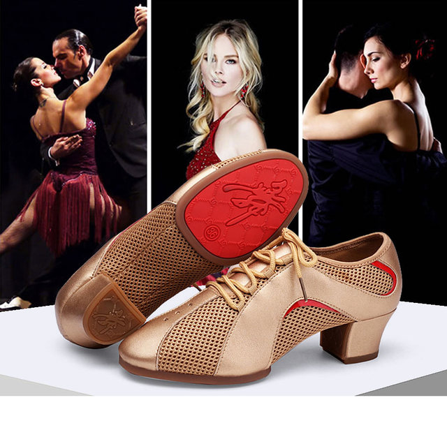 Damskie buty do tańca towarzyskiego o miękkich podeszwach - Salsa, Samba, trening Fitness - Wianko - 1