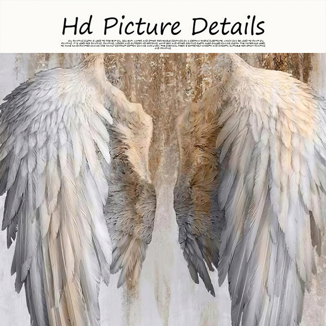 Obraz na płótnie Białe i złote skrzydła anioła - wystrój salonu | Pop art | Nowoczesny design - Wianko - 8
