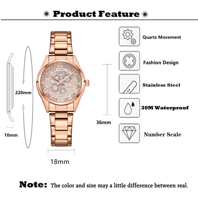 Modny damski zegarek na co dzień z dużą liczbą wyboru dla kobiet - wodoszczelny, kwarcowy, ze stali nierdzewnej - Wianko - 4