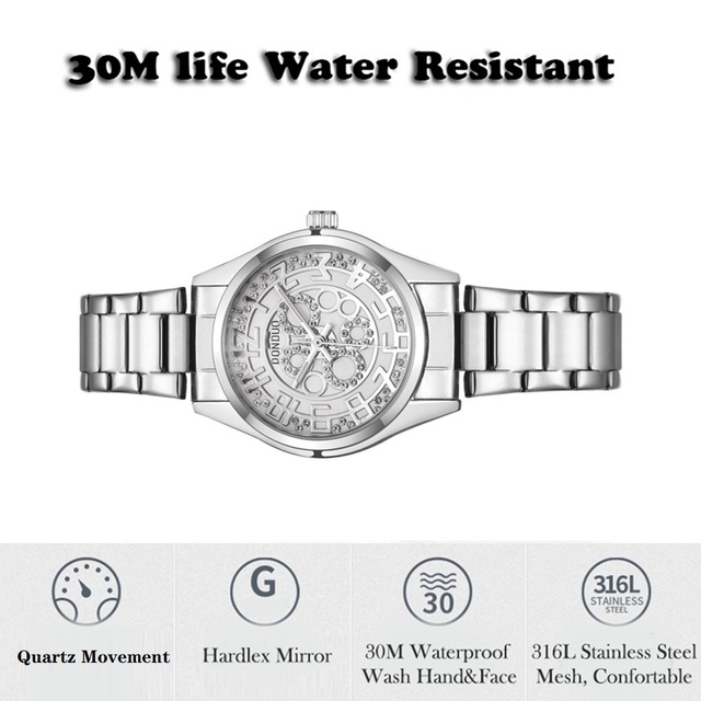 Modny damski zegarek na co dzień z dużą liczbą wyboru dla kobiet - wodoszczelny, kwarcowy, ze stali nierdzewnej - Wianko - 5