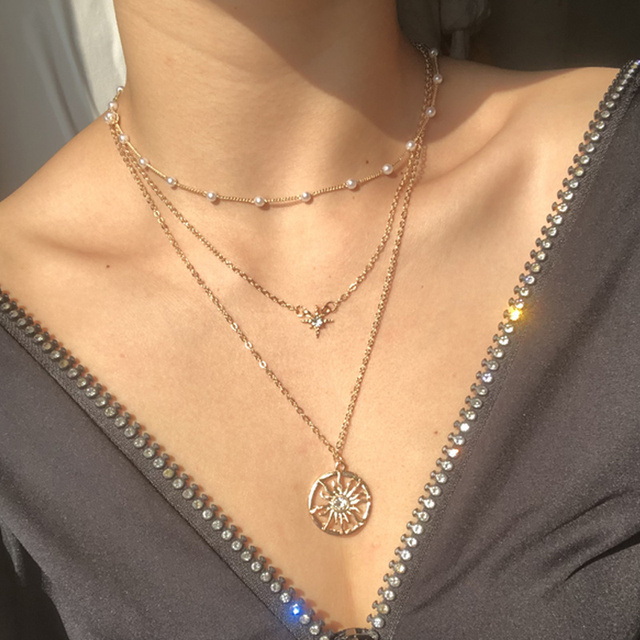 Wielowarstwowy naszyjnik z wisiorkiem wykonany ze złota z pszenicą i wężem dla kobiet w stylu vintage - biżuteria ślubna i modna na rok 2021 - Wianko - 42