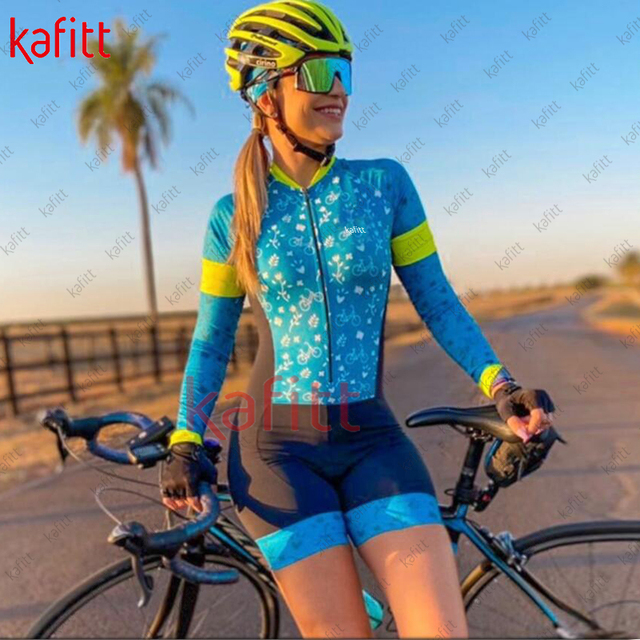 Zestaw rowerowy damska bluza i szorty Kafitt etniczny styl z długimi rękawami - Wianko - 16