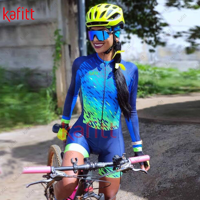 Zestaw rowerowy damska bluza i szorty Kafitt etniczny styl z długimi rękawami - Wianko - 18