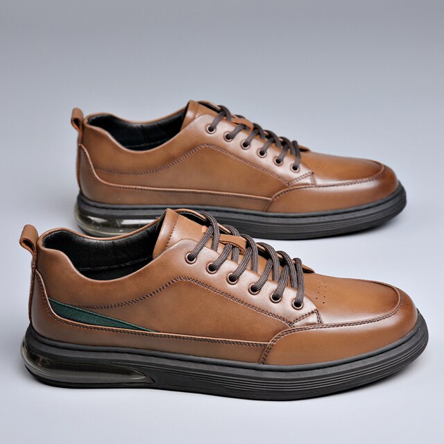 Mokasyny Yomior męskie wiosna/jesień - skórzane buty brytyjskiej mody, oddychające, wykonane z prawdziwej skóry, w luksusowym projekcie na platformie - Wianko - 3