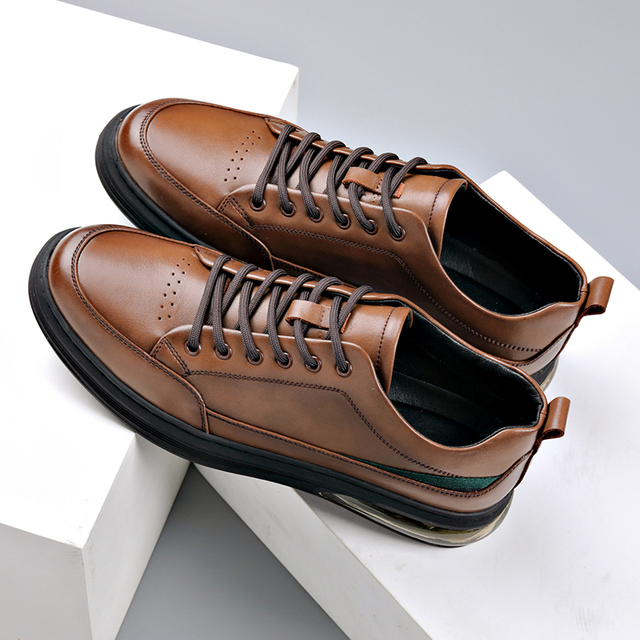 Mokasyny Yomior męskie wiosna/jesień - skórzane buty brytyjskiej mody, oddychające, wykonane z prawdziwej skóry, w luksusowym projekcie na platformie - Wianko - 2