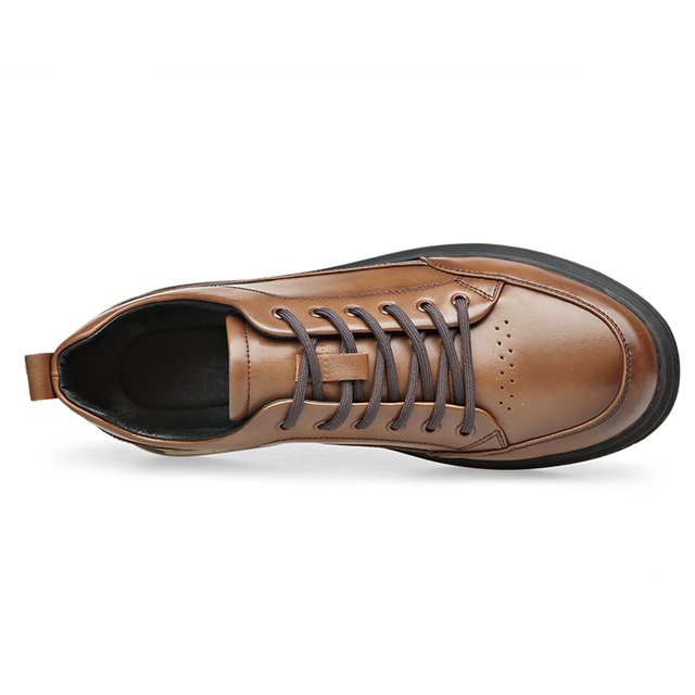 Mokasyny Yomior męskie wiosna/jesień - skórzane buty brytyjskiej mody, oddychające, wykonane z prawdziwej skóry, w luksusowym projekcie na platformie - Wianko - 12