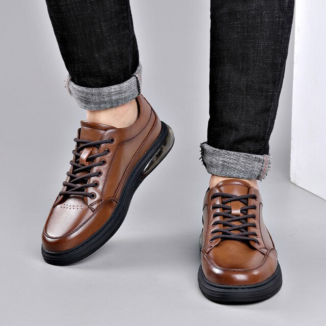 Mokasyny Yomior męskie wiosna/jesień - skórzane buty brytyjskiej mody, oddychające, wykonane z prawdziwej skóry, w luksusowym projekcie na platformie - Wianko - 8