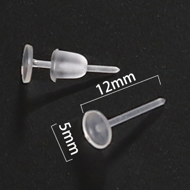 100 sztuk niewidocznych kolczyków plastikowych z pustymi szpilkami do kolczyków typu Stud Tiny Head (Zostawiamy kluczowe informacje: ilość, rodzaj, materiał, rodzaj zapięcia) - Wianko - 2